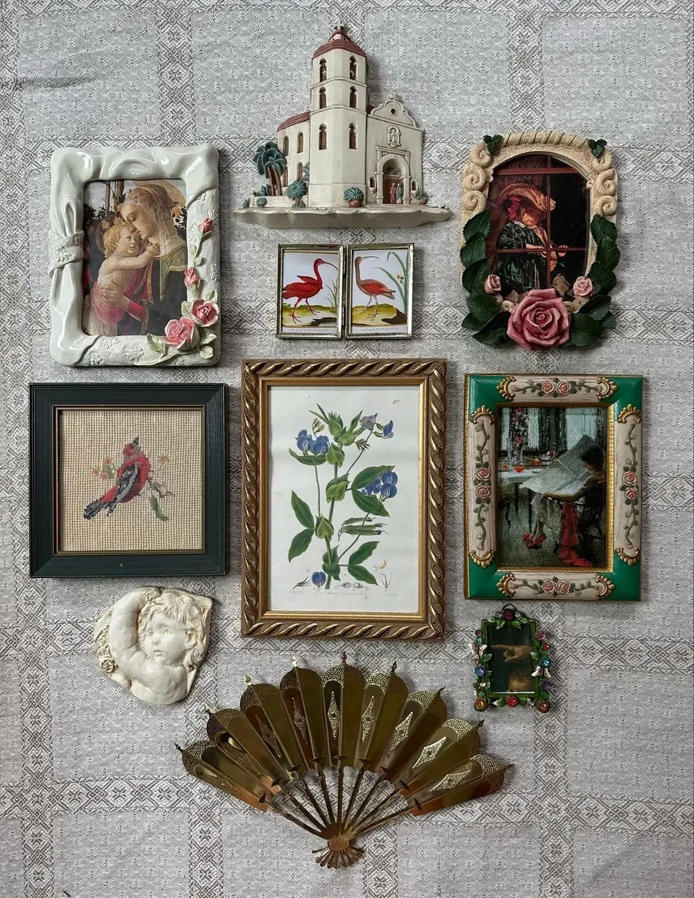 Vintage lot gallery accent wall art pictures set ornate gold framed portraits 10